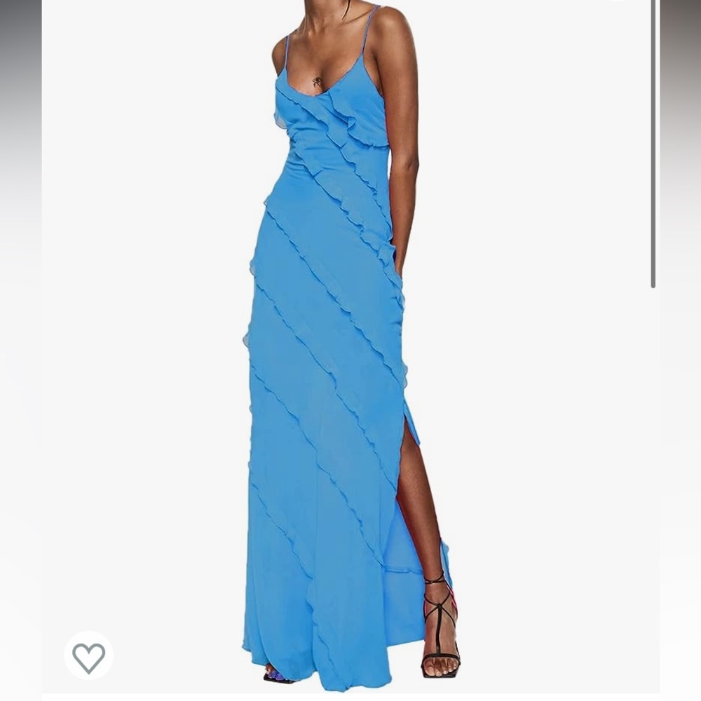 BRAND NEW Blue Ruffle Dress - Picture 2 of 2